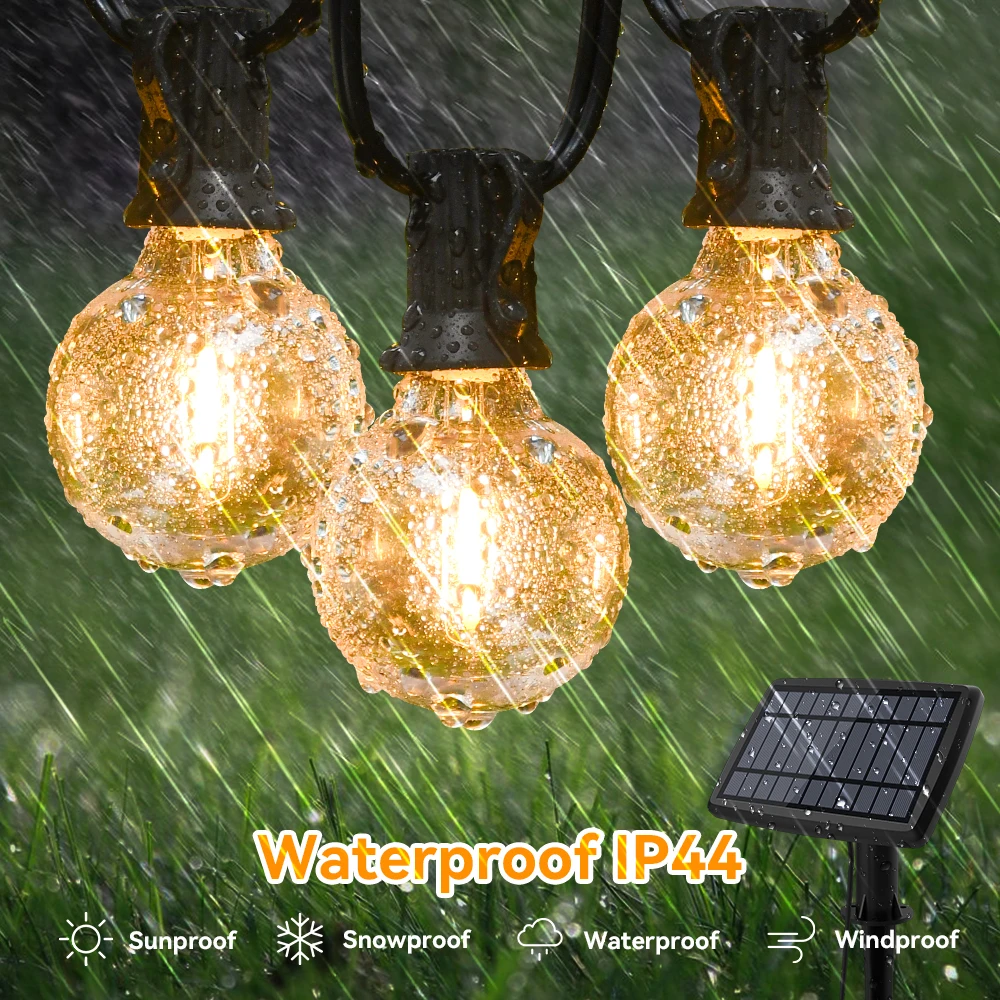 Solar String Light Outdoor Solar Fairy Lights Waterproof Patio Lights With 4000mAh Battery Capacity Solar Power 20M 42 Bulbs