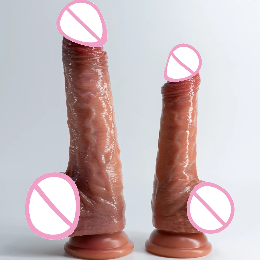 Realistic Dildos for Women Skin Sliding Foreskin Testicles Dildo Anal Vaginal Stimulation Strapon Big Penis Sex Toys for Woman - Image 6