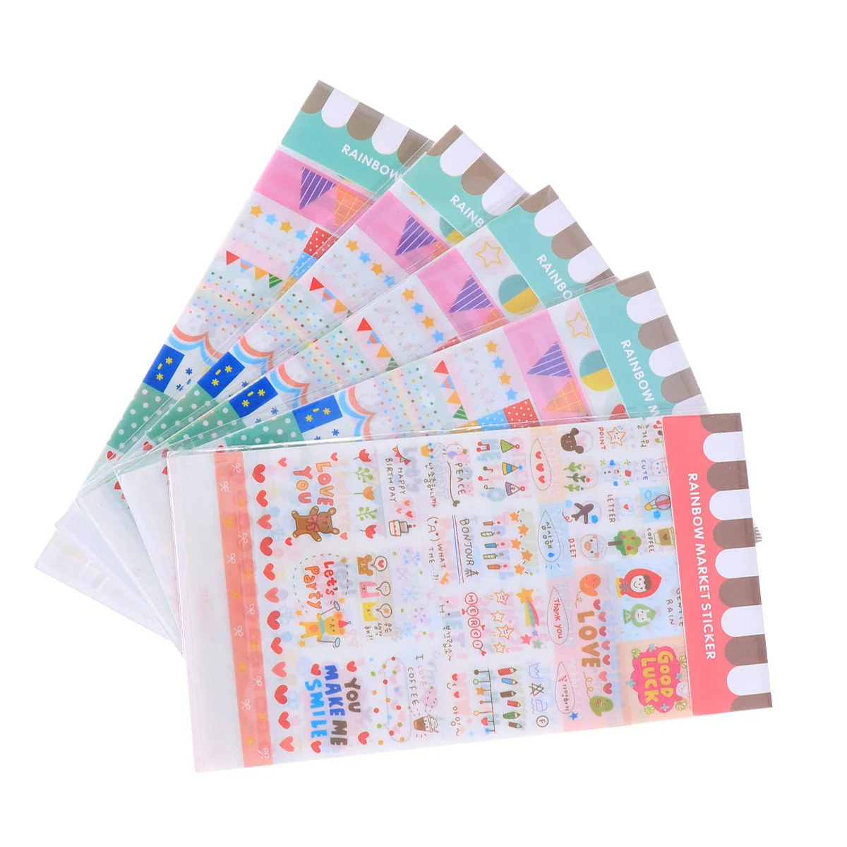 

2Pcs Transparent PVC Rainbow Stickers Korean Diary Decor Office School Stationery Student Supplies Memo Planner Scrapbook