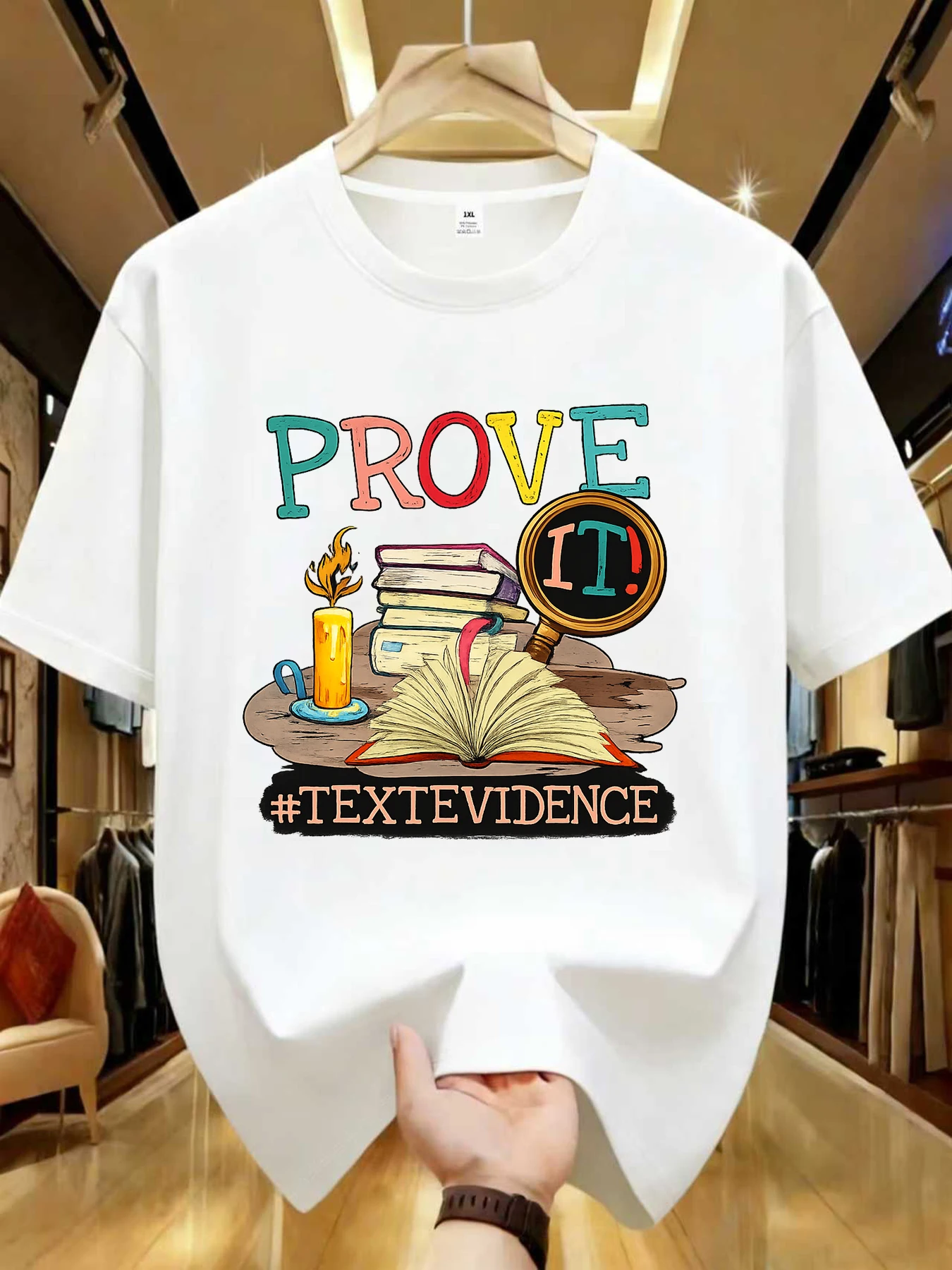 

【WZM102191】Женская футболка больших размеров с круглым вырезом, летняя, повседневная, с короткими рукавами, в уличном стиле, универсальная, с принтом.