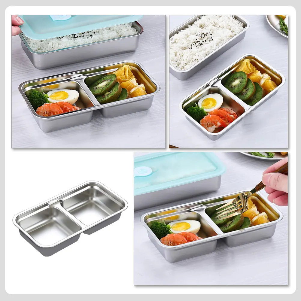 

Stainless Steel Seasoning Box Plates Spice Dish Compartment 304 Divided Tray Dipping Bowl Sauce Dishes Serving Dessert Home