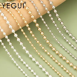 YEGUI C396,beads chain,18k gold rhodium plated,copper,nickel free,hand made,diy bracelet necklace,jewelry making,3m/lot