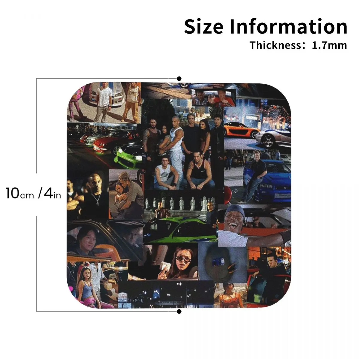 Fast And Furious Collage Coasters PVC Leather Placemats Insulation Coffee Mats for Decor Home Dining Pads Set of 6