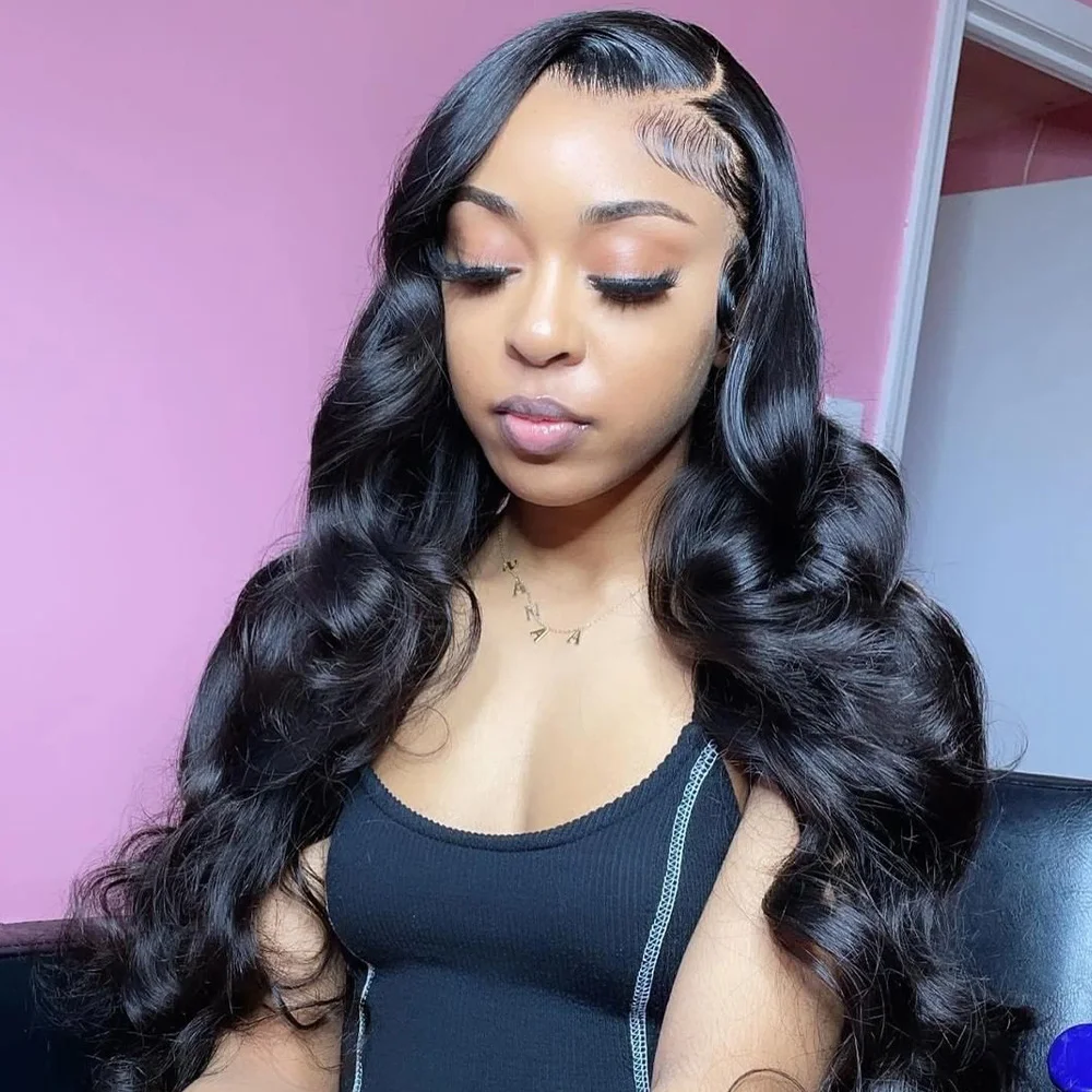 30 40 Inch Body Wave 13x6HD Transparent Lace Frontal Wig Human Hair Brazilian Pre Plucked Lace For Women 13x4 Lace Front Wigs