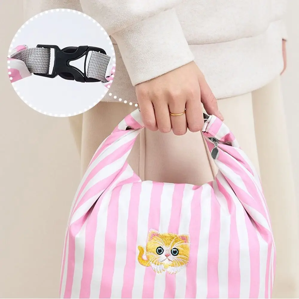 Creative Cat Print Food Storage Handbags Insulated Thicken Thermal Cooler Box Aluminum Foil Leakproof Thermal Lunch Pouch Picnic