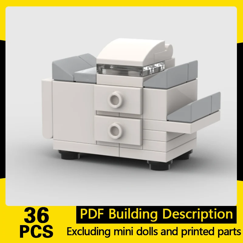 

City Street View Model MOC Building Bricks Photo Copy Machine Modular Technology Gifts Holiday Assemble Children Toys Suit