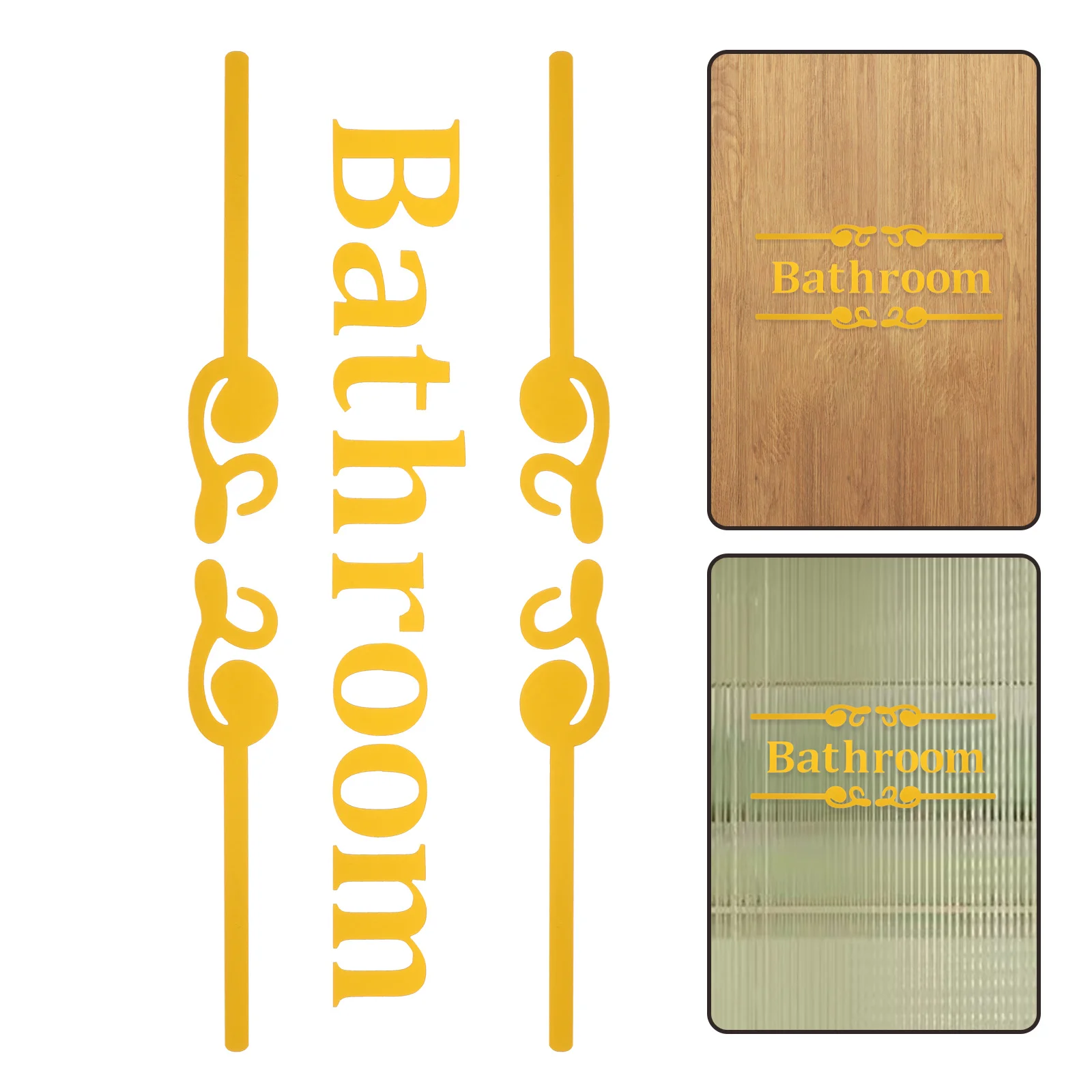 

1Set 3D Wall Sticker Bathroom Sign Acrylic Self-Adhesive Bathroom Door Signs Decor for Home Hotel Restroom Wall Decals