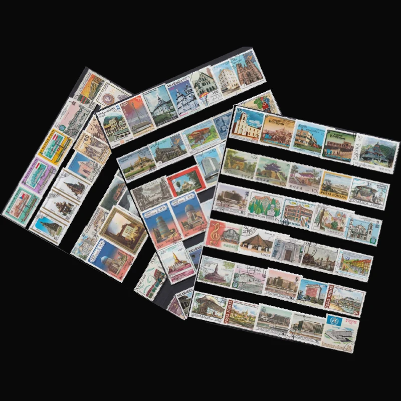 10/50/100 PCS/lot All Different Topic Buildings Postage Stamps With Post Mark For Collection Gift Scrapbooking