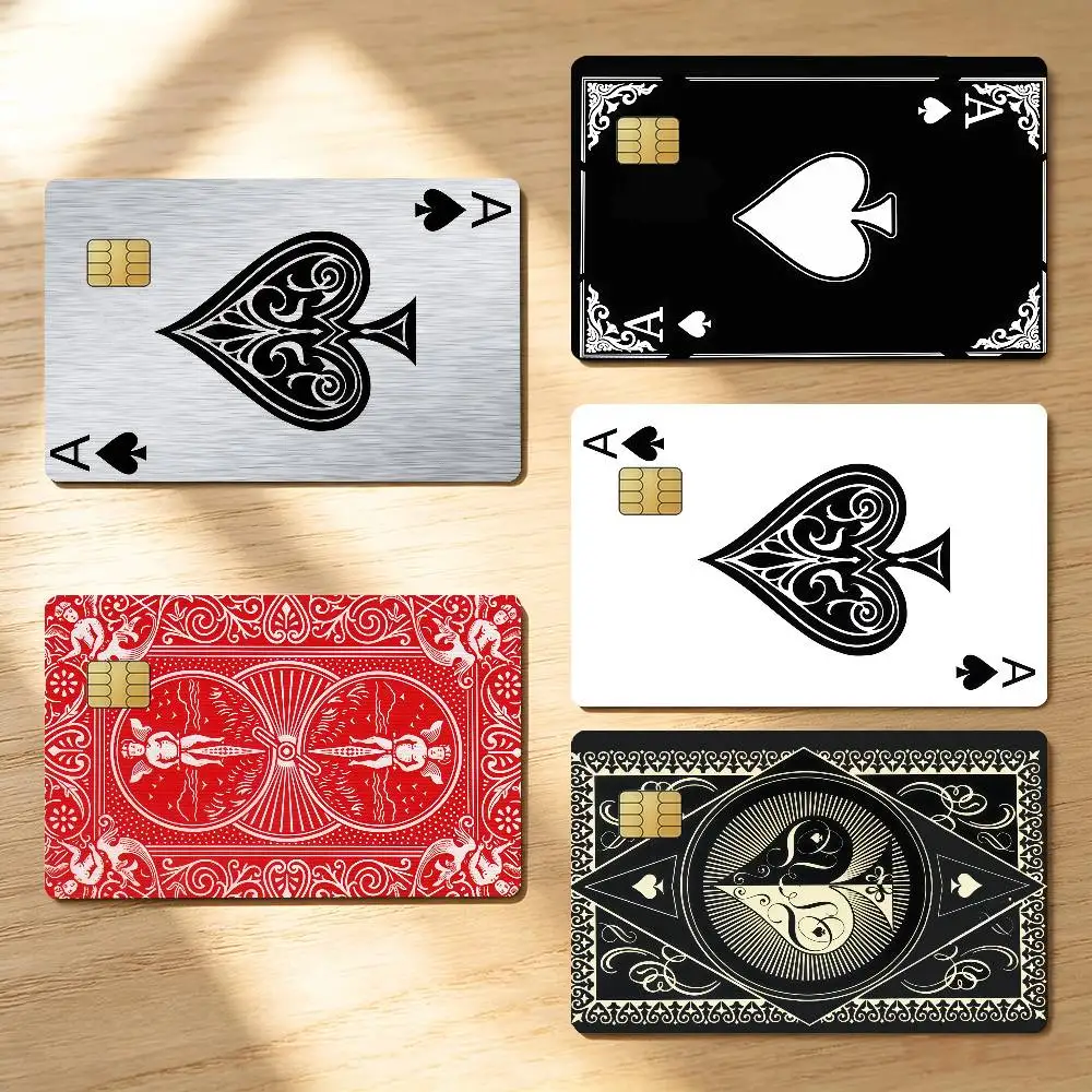 Game Playing Poker Credit Skin Cover Card Stickers 4PCS Film Bus Pass Front Decoration Bank Debit Waterproof
