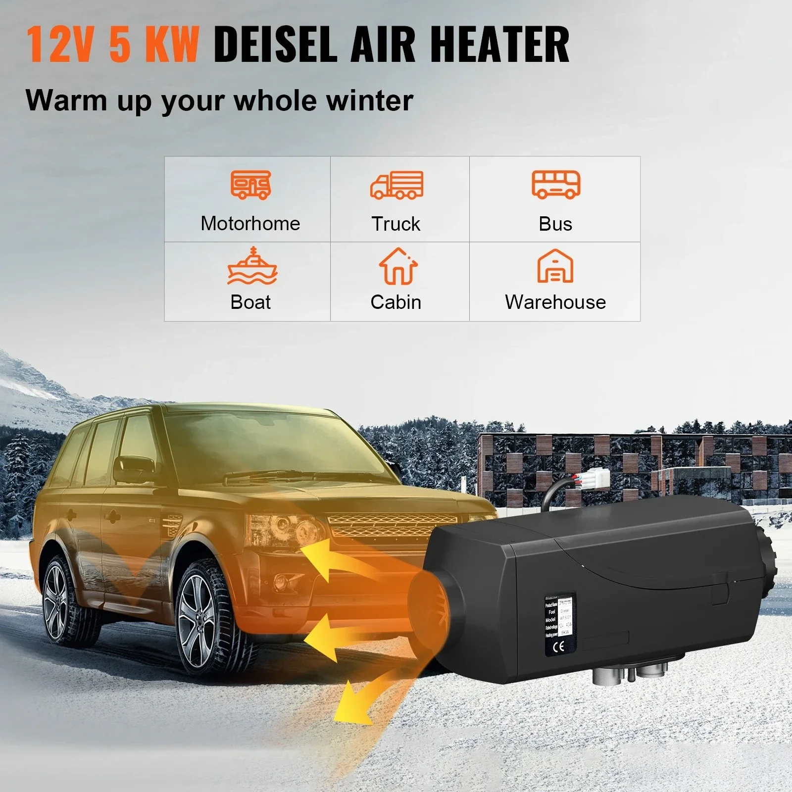 5KW Car Heater 12V Air Diesel Heater For Bus Auto Boats Yacht Motorhome Trailer Trucks 5000W Air Diesel Parking Heater
