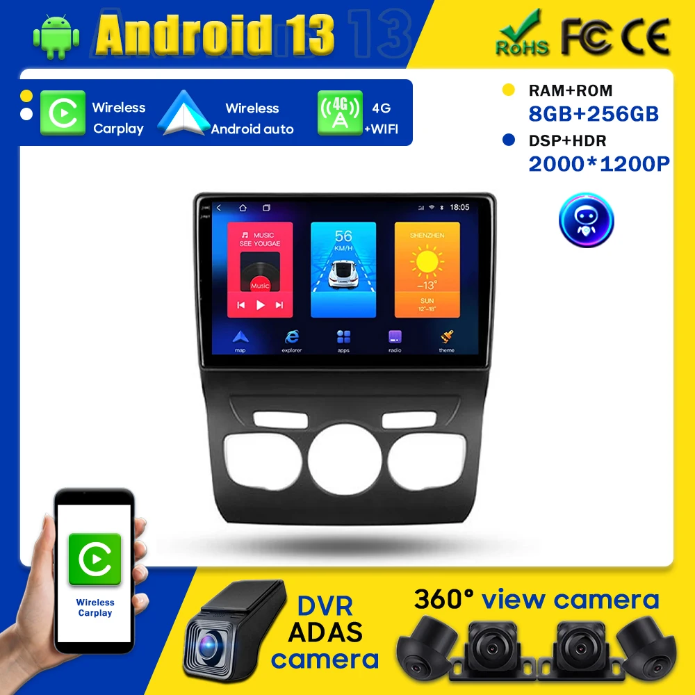 

Car Android13 For Citroen C4 2 B7 2013-2016 Car Radio Multimedia Video Player Navigation GPS Android No 2din dvd 4G Car Unit