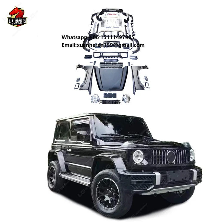 Factory Price for Suzuki Jimny Upgrade to G63 Style Bodykit Front Rear Bumper Side Skirts Engine Hood  Car Automotive Parts