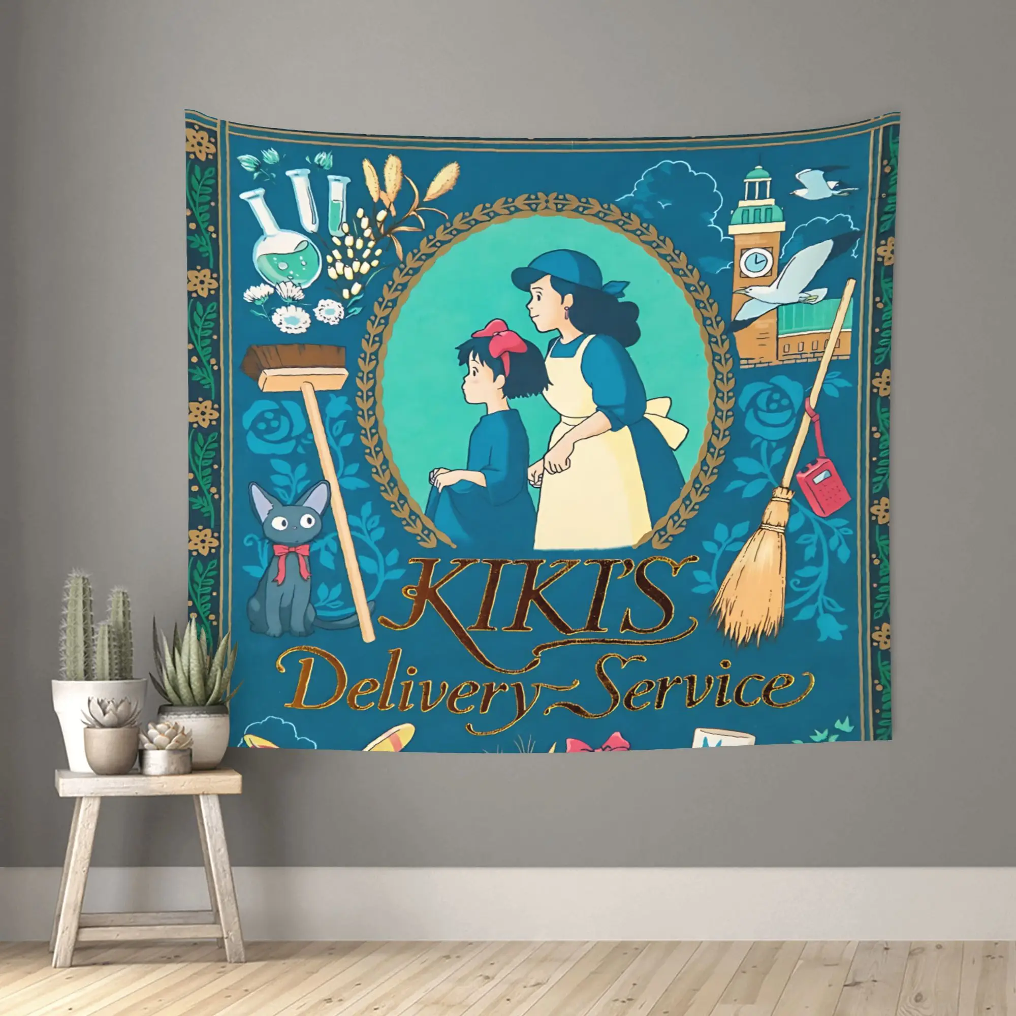 Cutecore Anime Kiki’s Delivery Service Tapestry Room decoration  Home Decoration Tapestry Decor Accessories Cute Room Decor