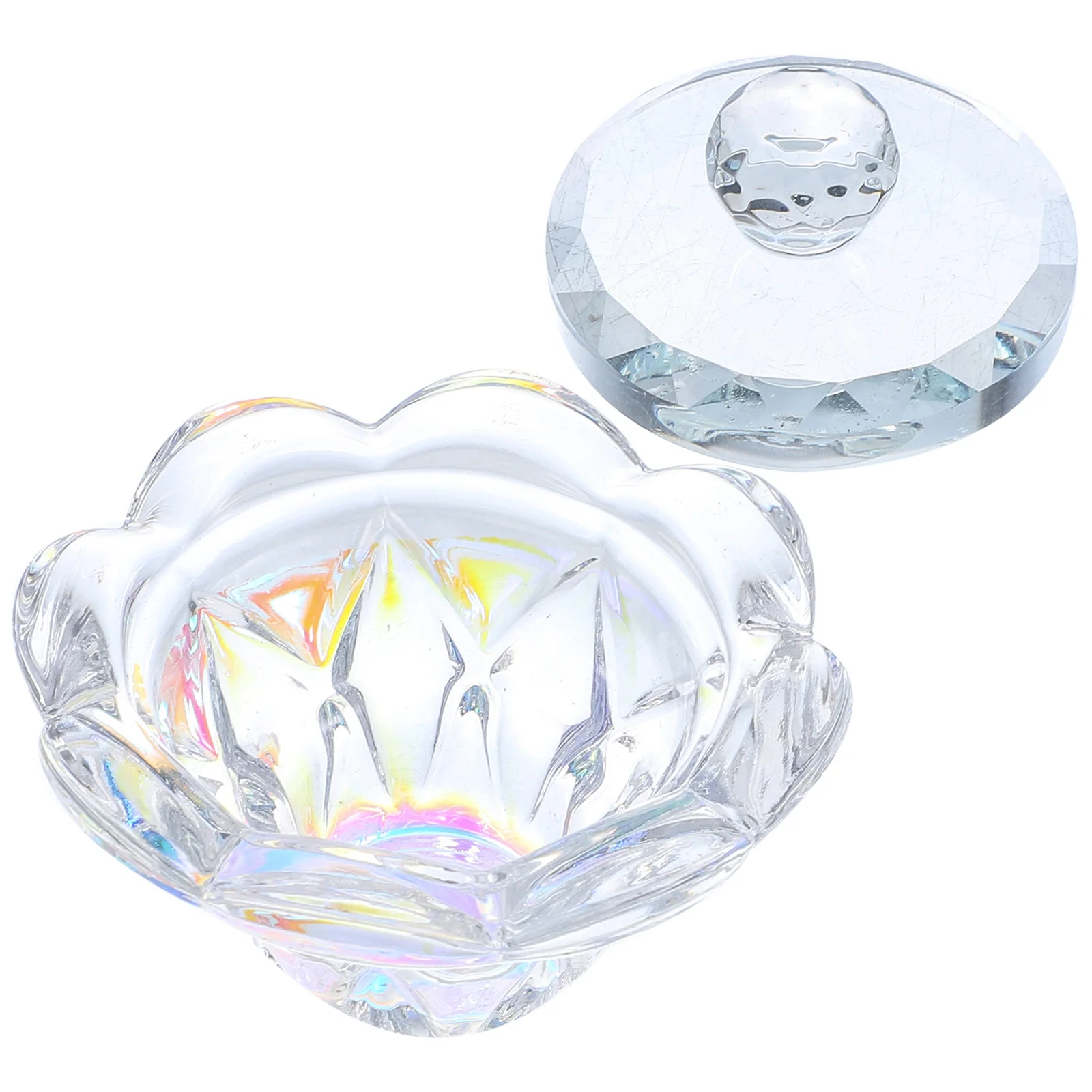 

Nail Art Crystal Irregular Cup 1Pcs High-Class Manicure Liquid Powder Mixing Dish for Nail Salons Manicures Liquid Cup
