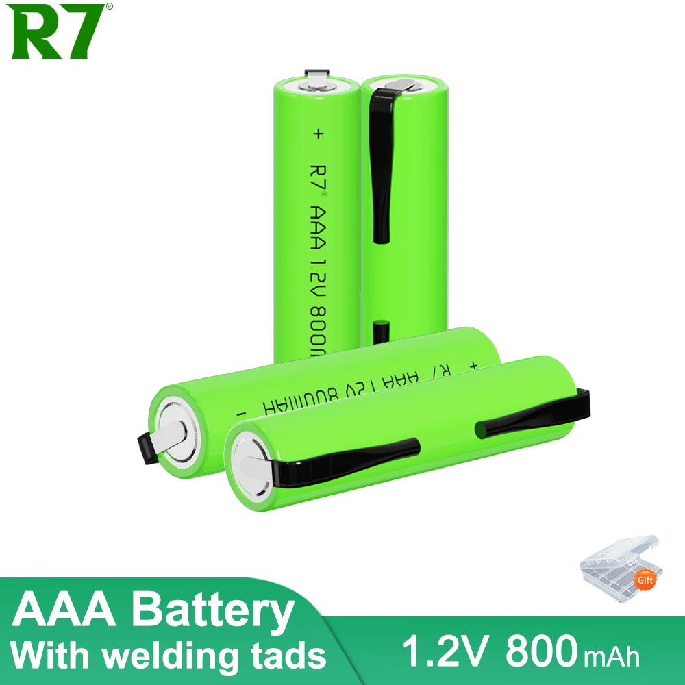 Akumulator AAA aaa 1.2V 800mAh Ni-MH Cell Green Shell z zakładkami spawalniczymi do golarki elektrycznej Philips