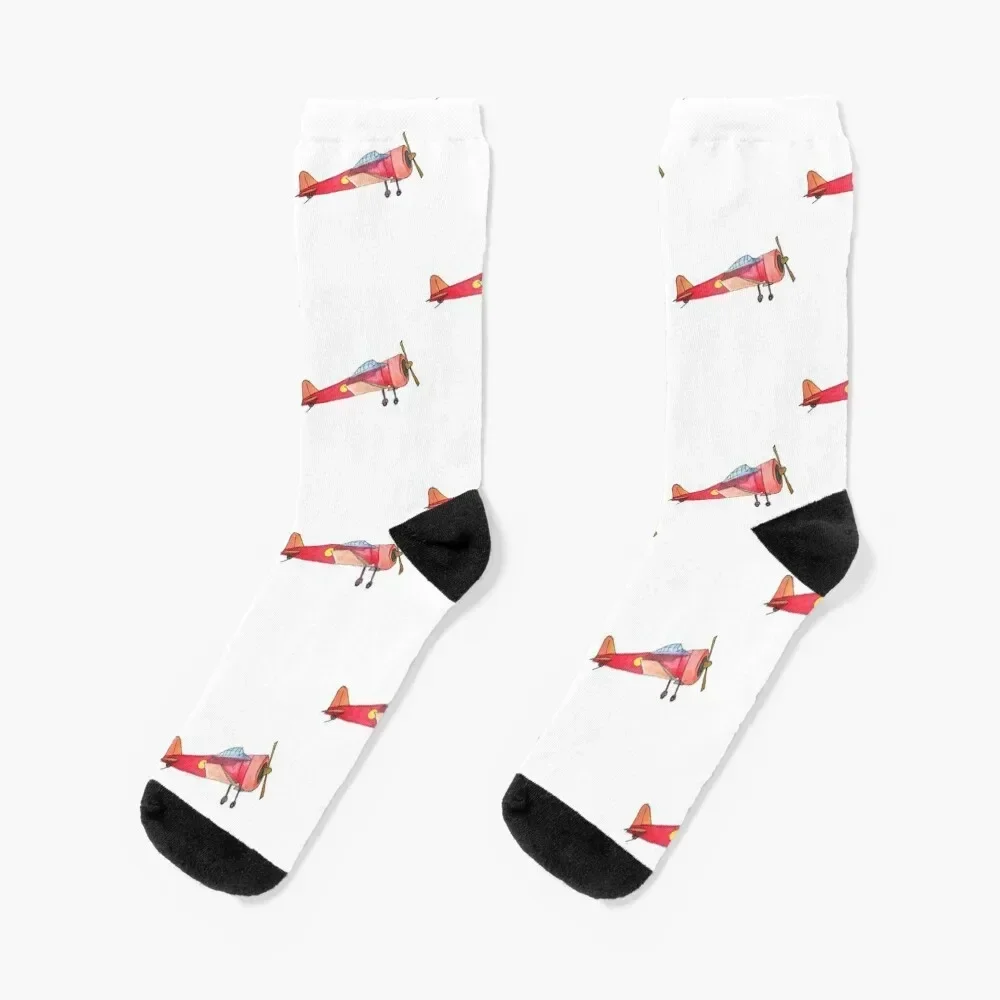 Airplane Socks essential cartoon compression floor Woman Socks Men's