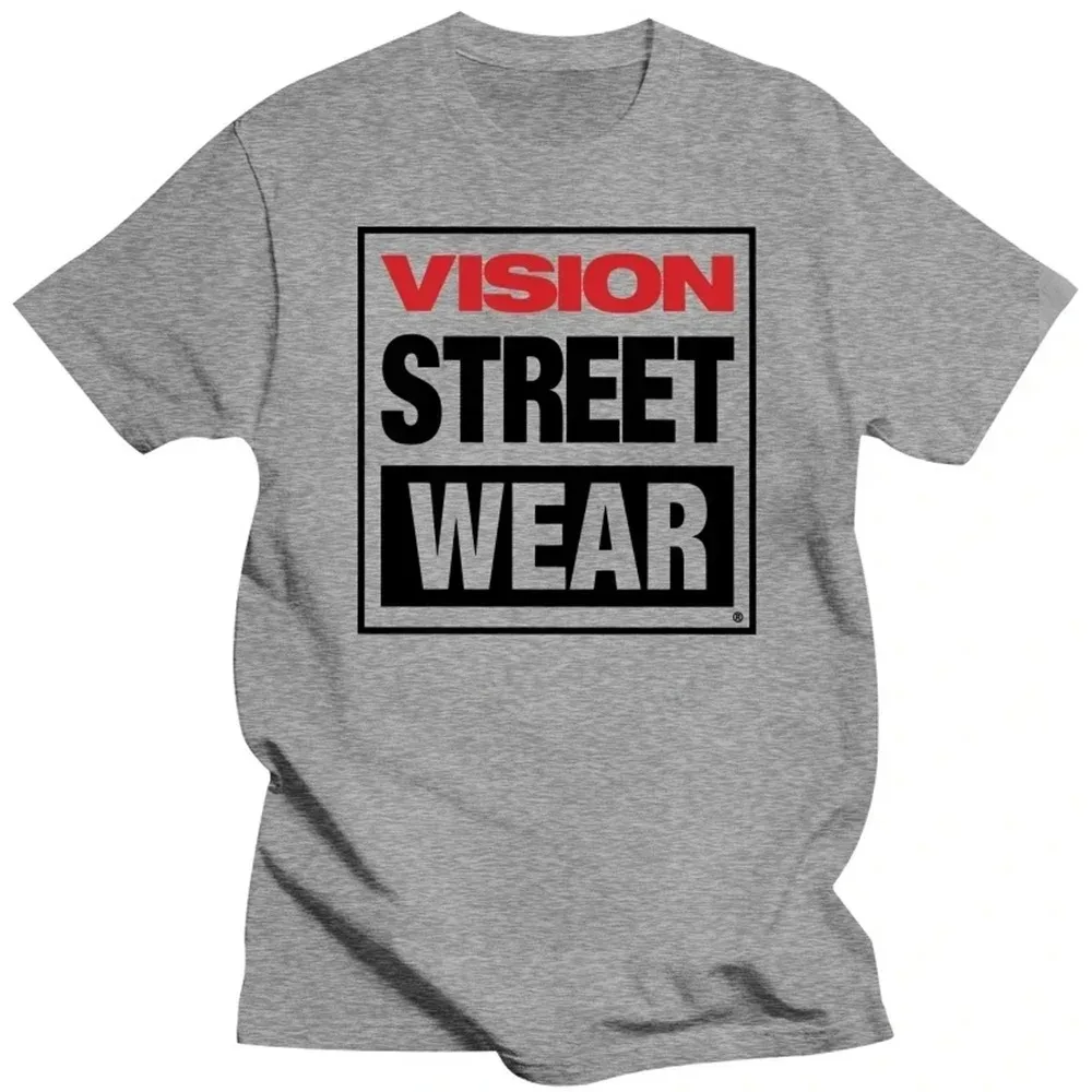 Cotton Men Women Vision Street Wear T-Shirt Vision Street Wear T-Shirt Blanks Vintage Summer Top Fitted T Shirts for Men