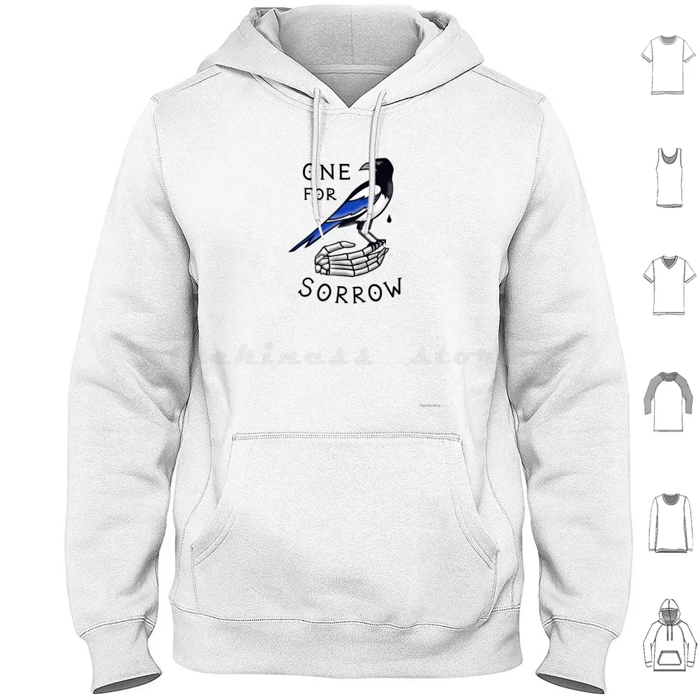 One For Sorrow Hoodie Cotton Long Sleeve Magpie Birds Bird Nature Horror Poe Tattoo Tattoo Art Tattoo Style