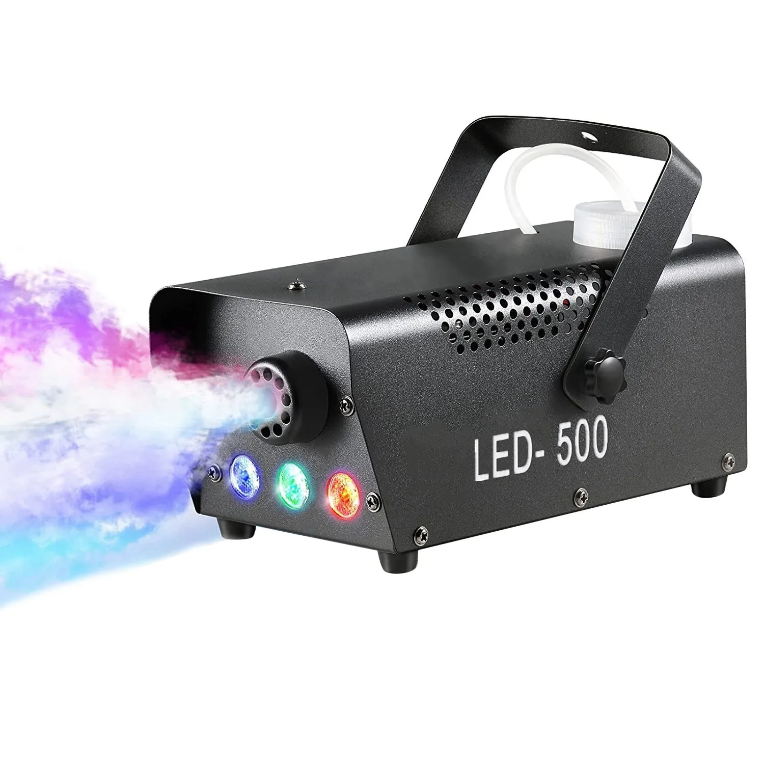 Fog Machine, 500W Halloween Portable Smoke Machine with Color LED Lights,Remote Control Suitable for Christmas EU Plug