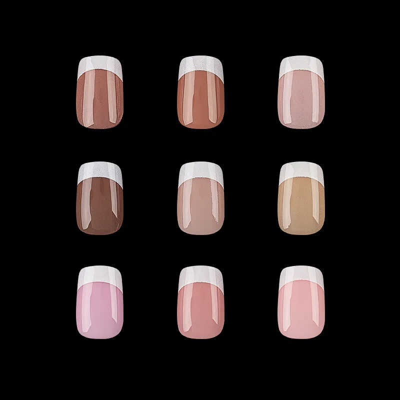 Coffret de 9 couleurs pour Nail Art, couleur Pure, Surface inje, 08 pièces, pointes pour bricolage, outils de soins des ongles