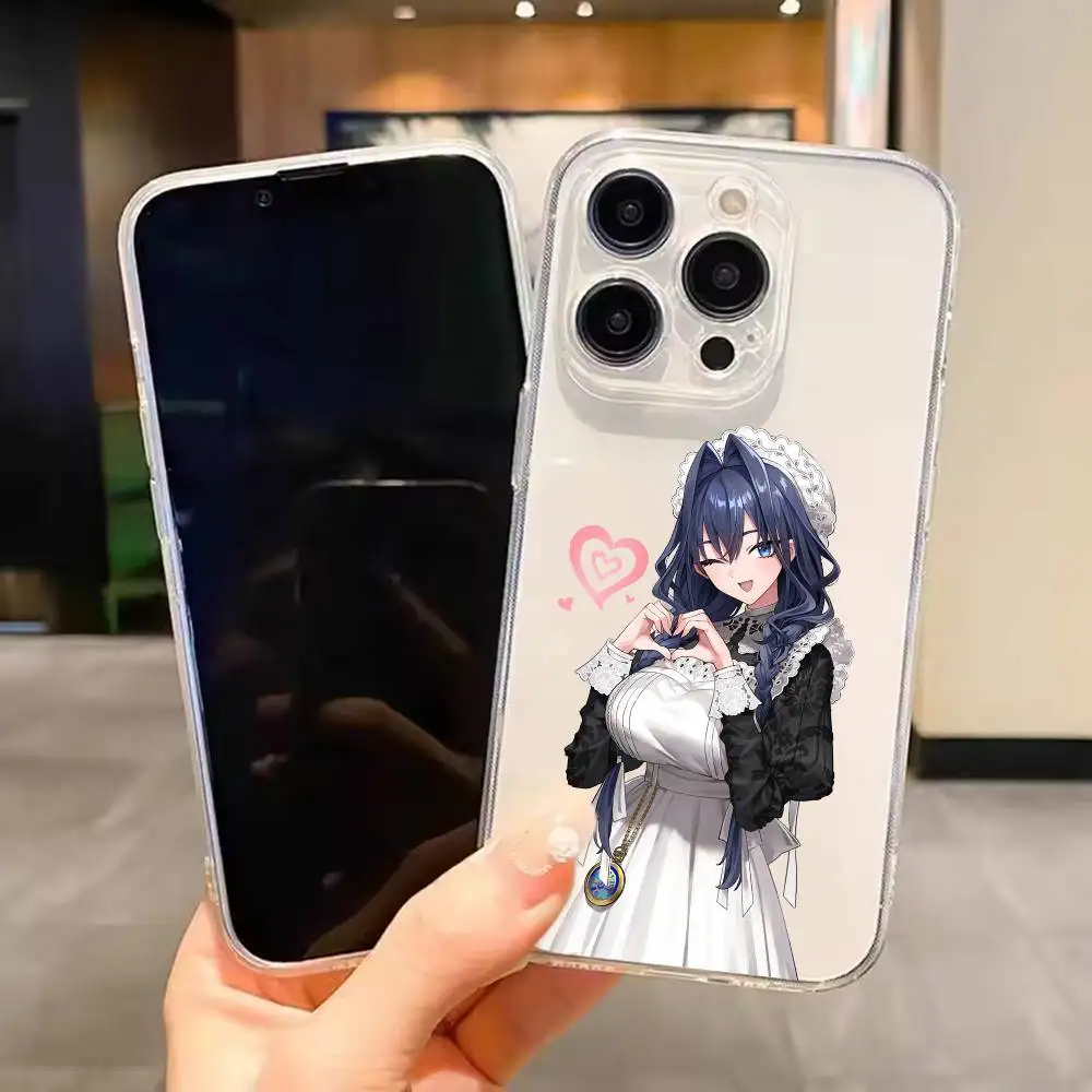 

Ouro Kronii Cute VTuber For iPhone 17 16 15 14 13 12 11 Mini Pro Max Plus Transparent Cover Phone Case