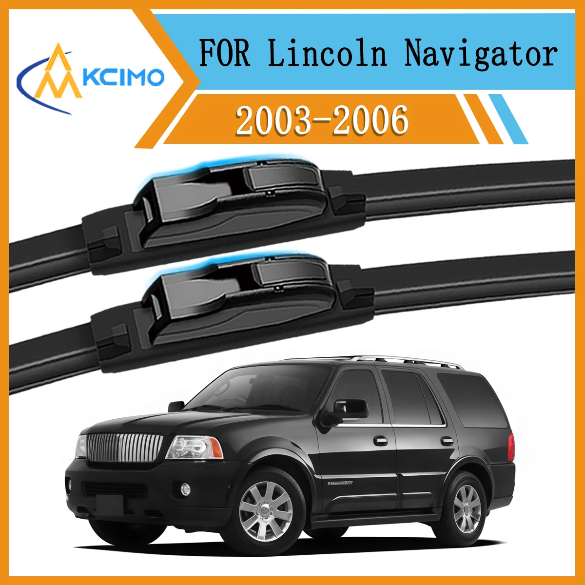 

Premium Wiper Blades Set For Lincoln Navigator U228 2003-2006 Exact Fit Windshield Wipers All-Weather Performance Front Pair