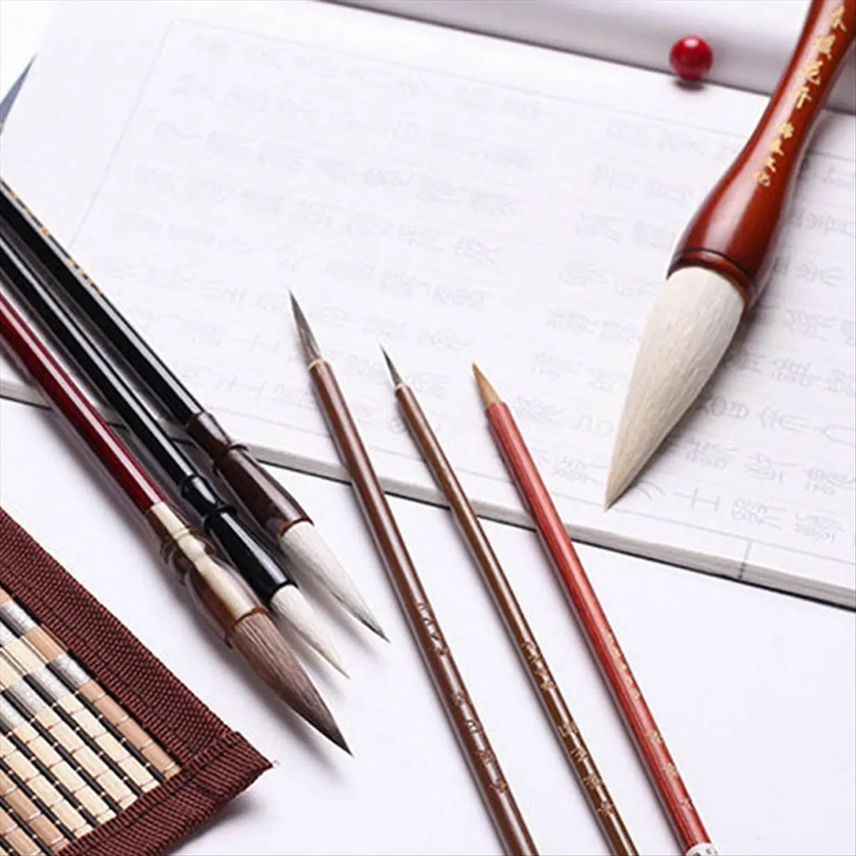 

(ABLP) Набор кистей для каллиграфии, китайские каллиграфические кисти, кисти для детализированной росписи с сумкой-органайзером, набор акварельных кистей, 7 шт.
