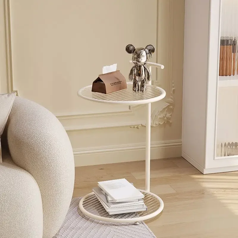 

Nordic, Small Coffee Living Room, Shelf, Sofa, Side Table, Round, Tempered Glass, Corner Bedside Simple
