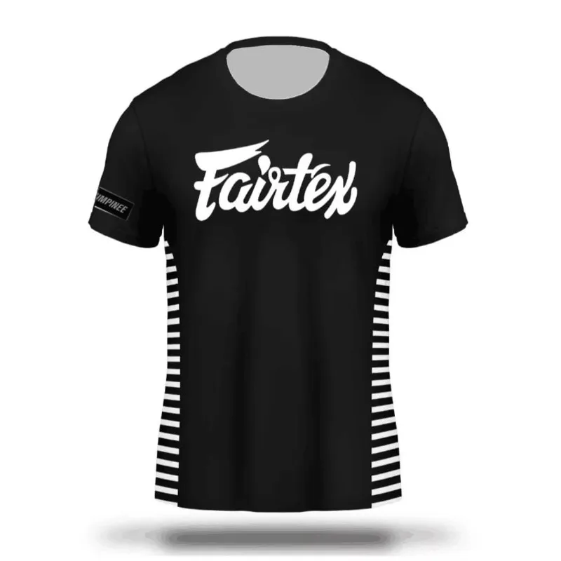 Fairtex Muay Thai T-Shirt Men Women MMA Boxing Training Tee BlackWhite Streetwear Sportswear Short Sleeve Gym Workout Top Unisex