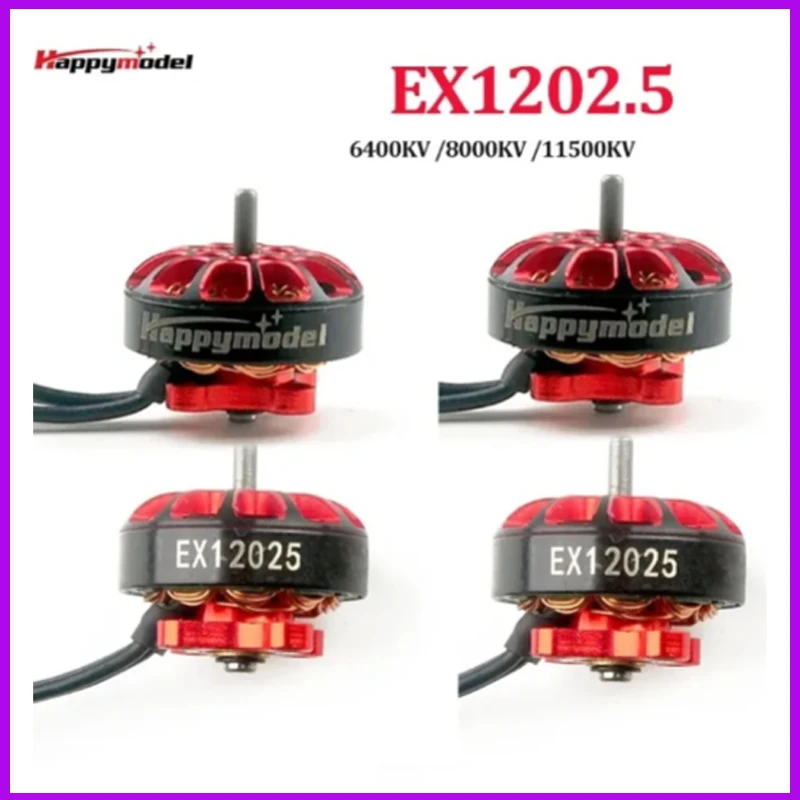 4 pièces HappyModel EX1202.5 1202.5 6400KV 8000KV 11500KV 1-3S moteur sans brosse pour RC FPV course Freestyle 3 pouces Drones cure-dents