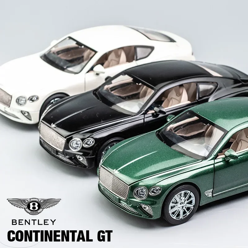 1:24 Bentley Continental GT simulation alloy sports car model collection sound and light pull back car children's toy ornaments