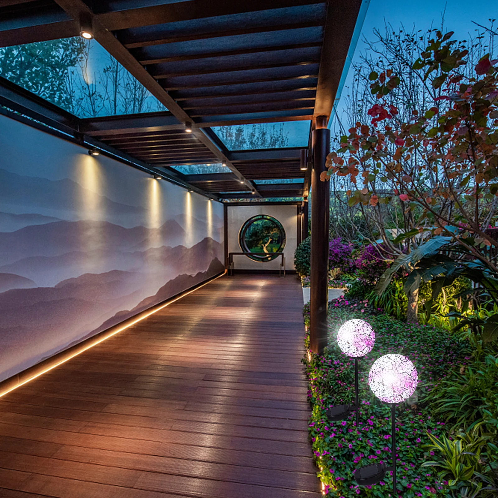 

Mosaic Light Stainless Steel Glass Ball Waterproof Solar Decorative Lamp Outdoor LED Yard Garden Decorative Solar Lamp