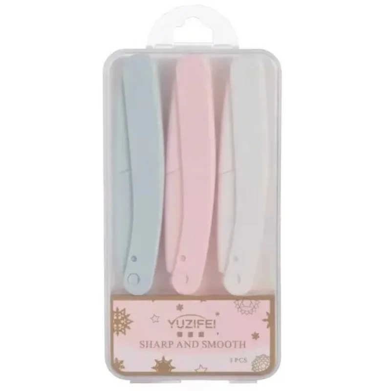3 pezzi Pocketknife Profile per sopracciglia Rimozione dei peli Shaper per sopracciglia Rasoio epilatori facciali Trimmer per sopracciglia per donna Viso per le donne