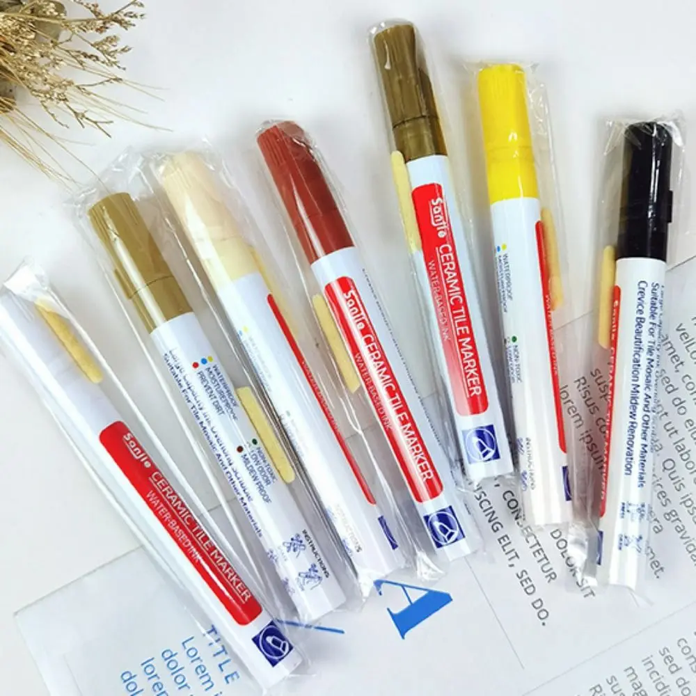 White Tile Marker Grout Pen 10 Color Optional Waterproof Wall Seam Pen Inkiness Single Head Ceramic Tile Beauty Stitching Pen