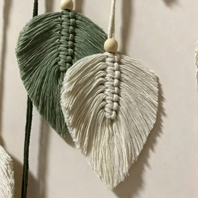 Hand-Woven Leaf Tapestry, Nordic Style Home Decor Wall Hanging for Room Wall DecorationArtistic styleliteraryLiterary style view 5