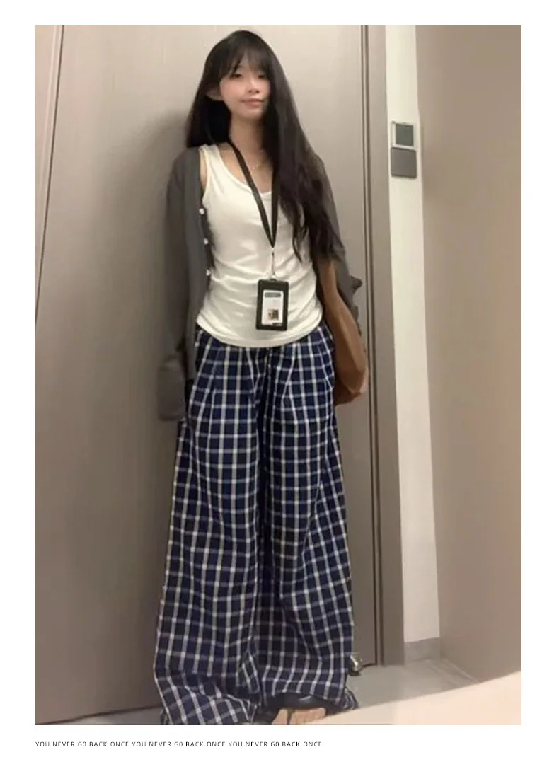 بنطال ذو قصة أرجل واسعة بخصر عالٍ للسيدات صيفي قابل للتنفس وفضفاض مناسب للفتيات الجميلات وحفلات الشاطئ برباط ناعم متجدد الهواء #5