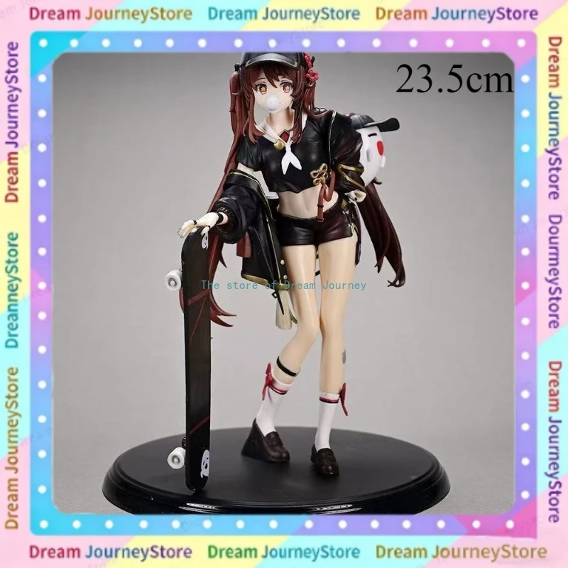 

23,5 см, в наличии, аниме-фигурка красивой девушки, скейтборд, модная одежда, современная одежда, фигурка в стиле вальнус.