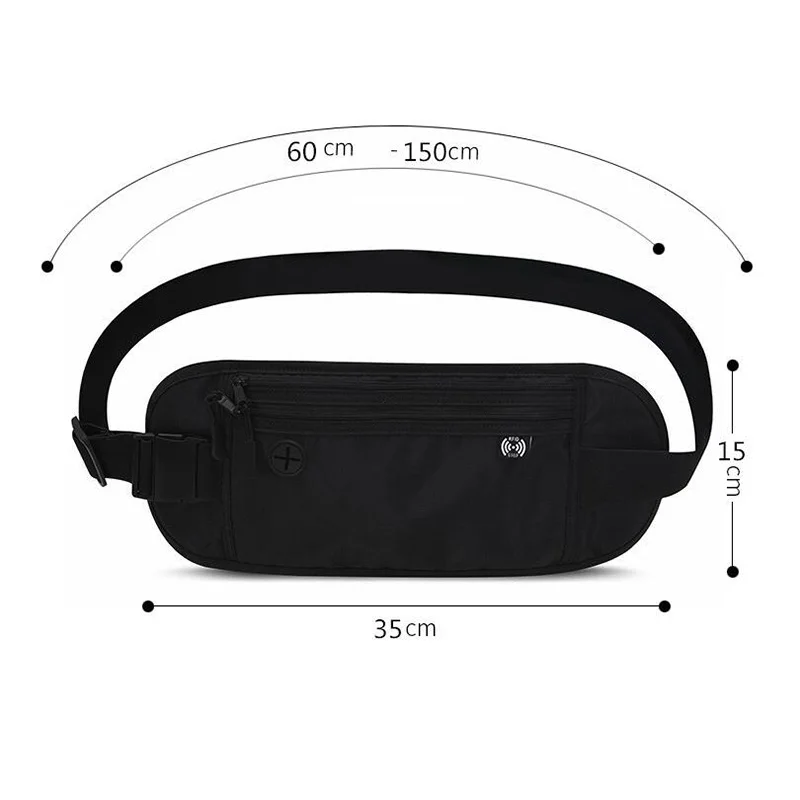 RFID Blocking Waterproof Sport Travel Phone Money Belt Bag Fanny Packs Men Women Hidden Wallet Passport Holder Bag Big Capacity