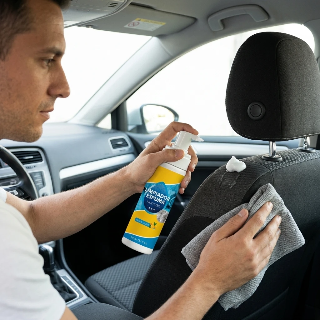 Deep Cleaning Car Interior Cleaner Waterless Foam for Auto Seats Leather Fabric Plastic Lemon Scent Stain Remover 150ml