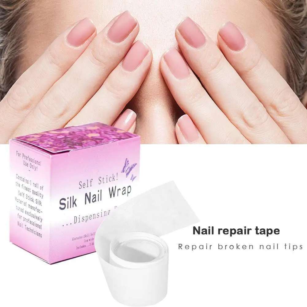 1m Fiberglass Silk Broken Nail Wrap Self  Self-adhesive Tape Strength Adhesive Manicure Repair Sticker Tool