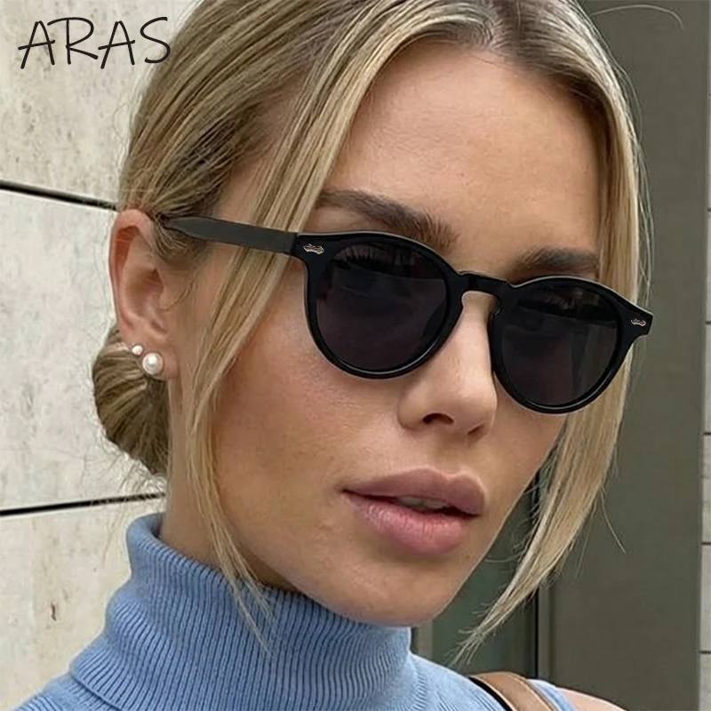 

Round Change Color Sunglasses Women 2026 Vintage Punk Black Rivet Sun Glasses For Lady Outdoor Driving Eyewear Fashion Shades