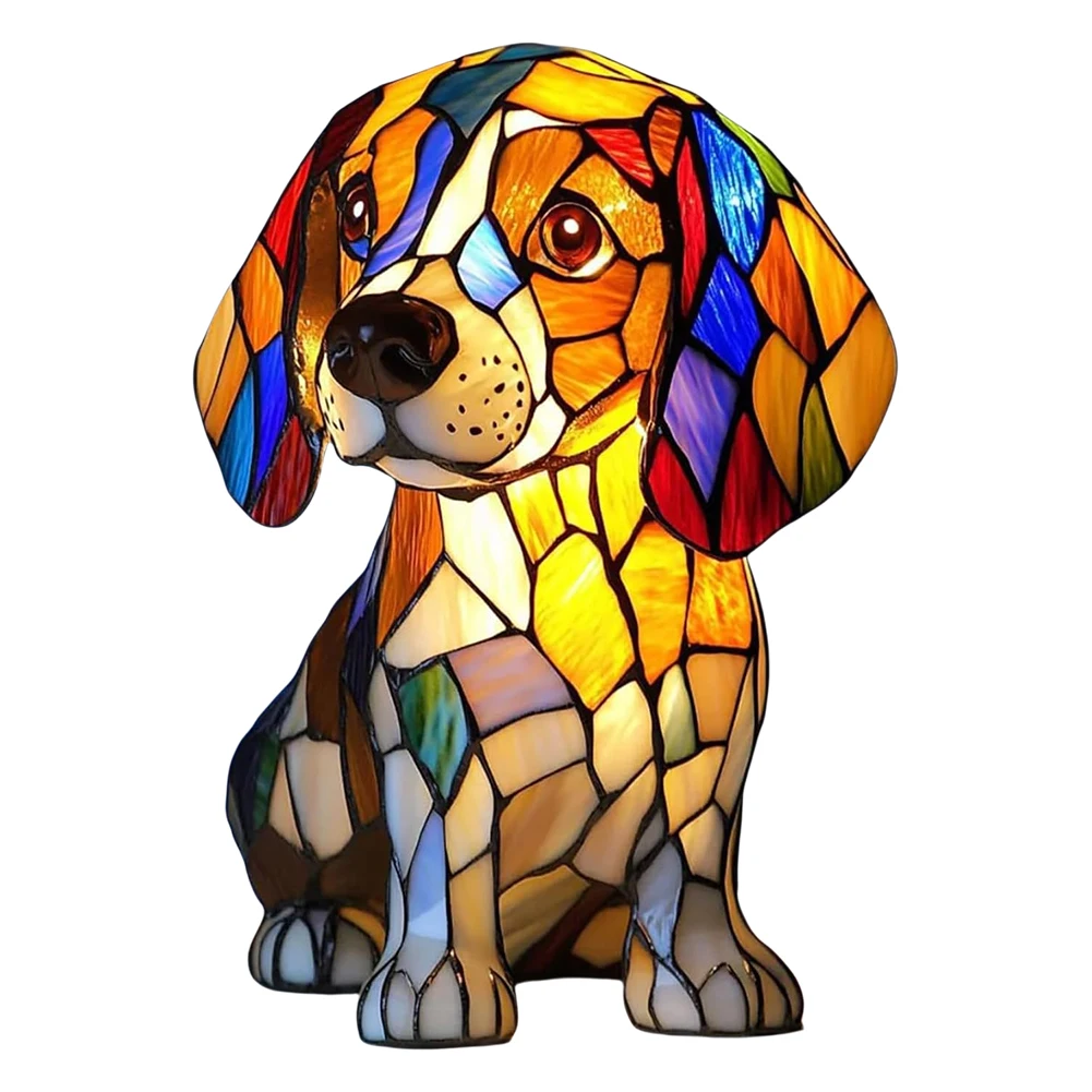

Corgi Lamp And Pug Lamp Dog Series Art Night Light 3D Stained Resin French Handmade Table Lamp Cute Pet Dogs Desktop Decorations