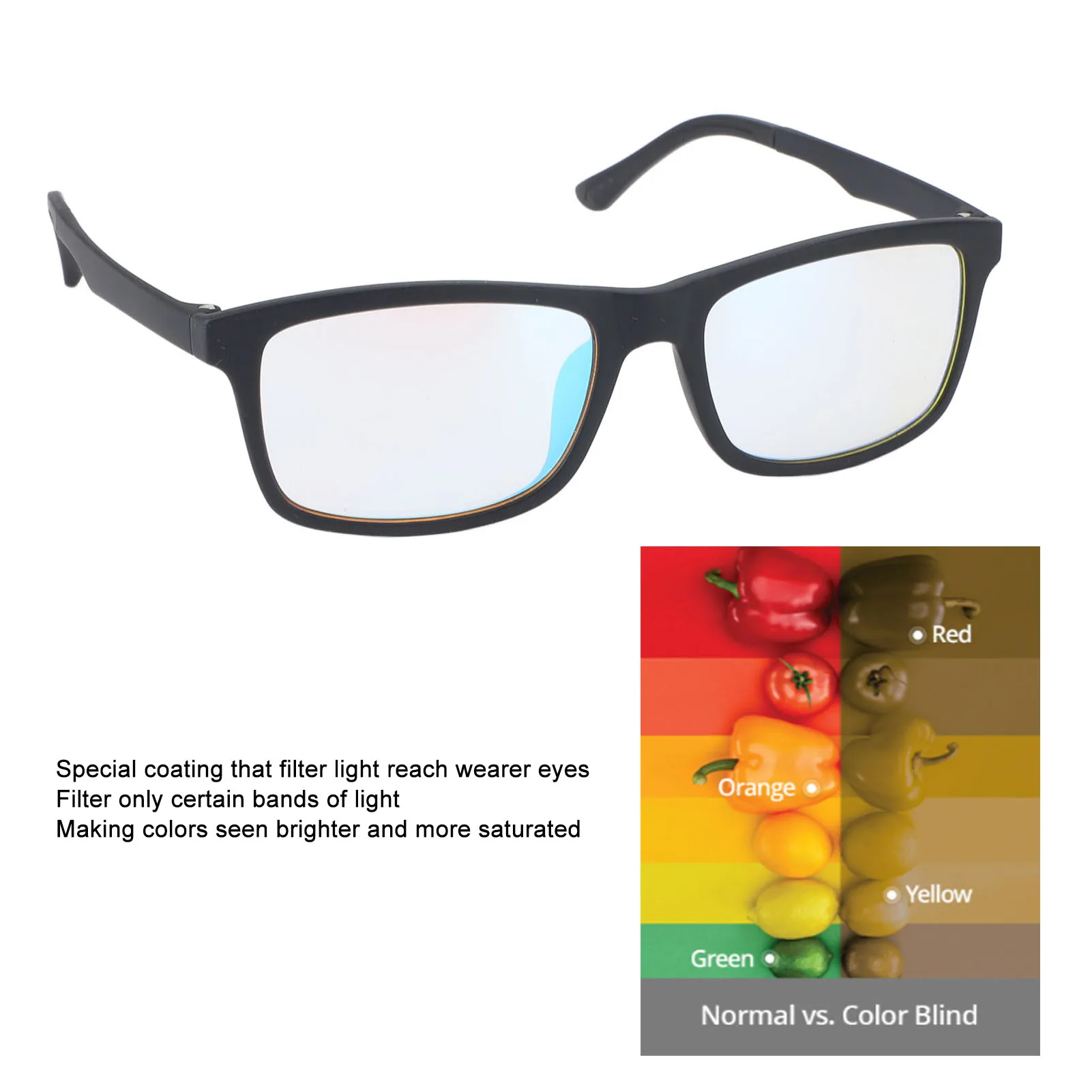 

ZK30 Color Blind Glasses Framed Deutan Protan Blindness Correcting Enhancing for Art Chemical Construction Design