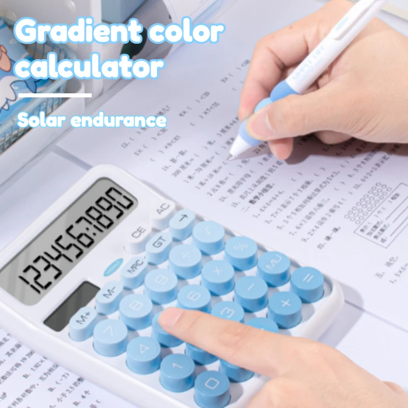 

Простота и высокая эстетичность: солнечный калькулятор с градиентной цветовой палитрой, прочный, нескользящий, портативный, для ежедневных расчетов.