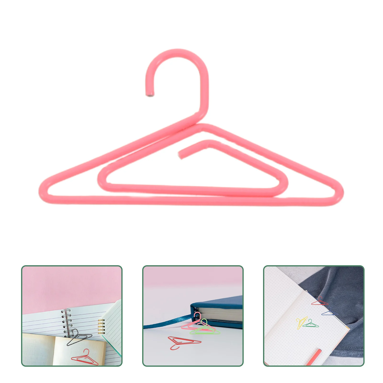50 Pcs Mini Hanger Paperclip Clothes Creative Clamp Bookmark Clips Small Metal Office
