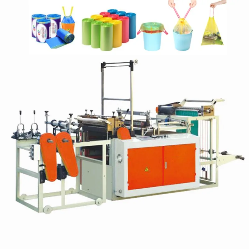 Fully Automatic Bopp Pp Pe Double Lines Side Seal Self Adhesive Bag Plastic Carry Bag Cutting Making Machine for Sale