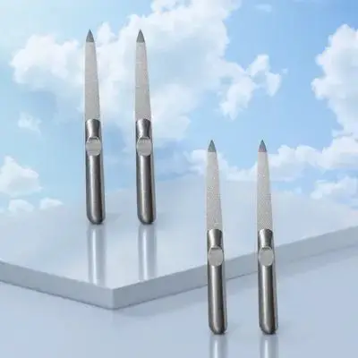

4Pcs Stainless Steel Nail File Sturdy Nail Art Tool for Home Office Travel Use Smooth Edges Without Damage Salon Quality File