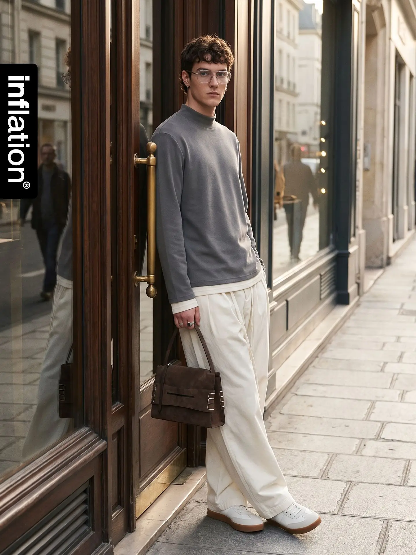 Warm Fluffy Mock Neck T‑shirt Fresh Release Relaxed Plain Undershirt Long Sleeve Business Commute Unisex Apparel For Daily
