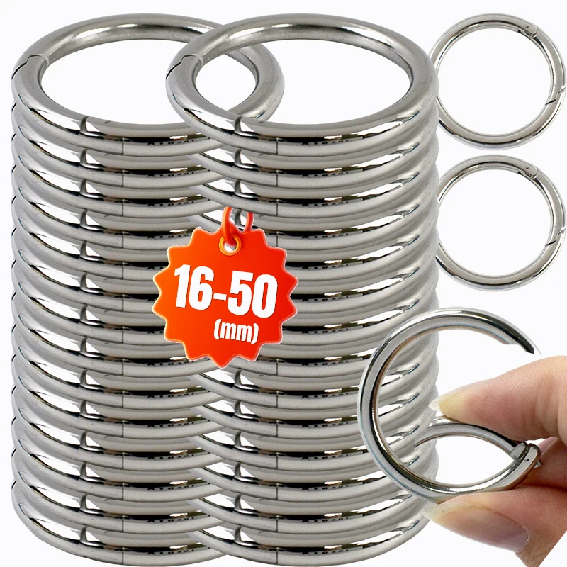 

2/5PCS 304 Stainless Steel O Ring Buckles Keychain Carabiner Spring Hook Buckle Bag Straps Pet Collar Clip Clasp DIY Accessories