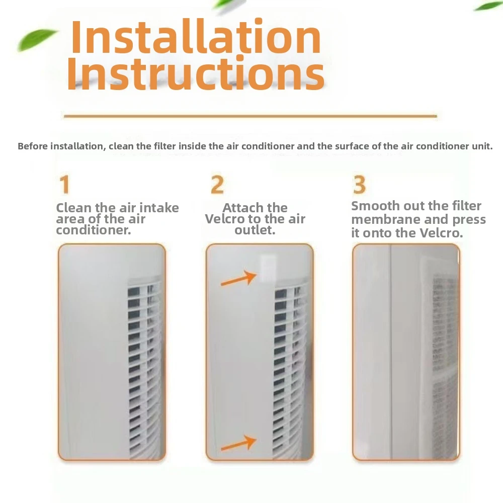 38PCS/Bag Disposable Air Conditioner Vent Filter DIY Ultra-Thin Anti-Dust Filter Paper Cuttable Design Washable Filter Cotton